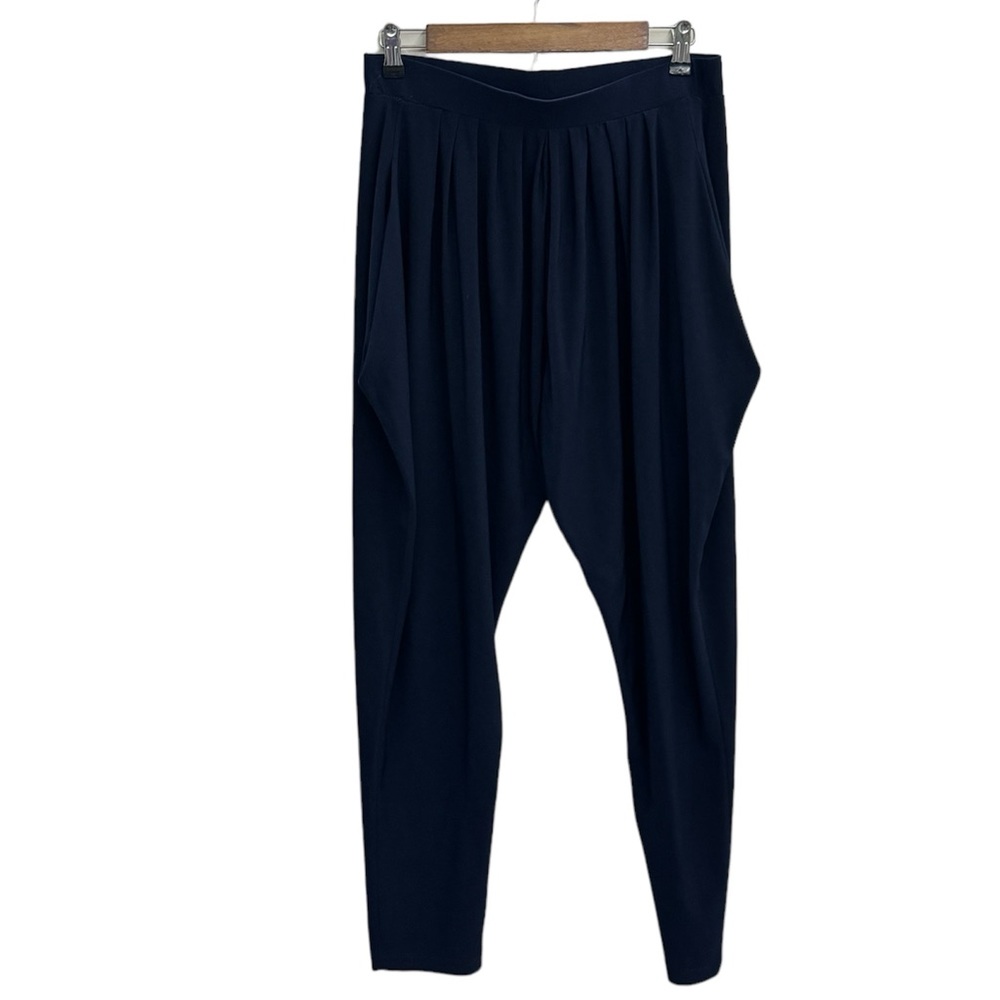 KOMAROV Stretchy Elastic Waist Blue Pants - Picture 2 of 6